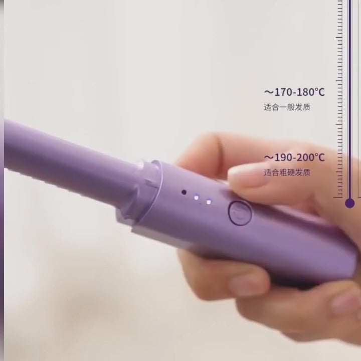 Meneflix Portable Mini Hair Straightener Cordless Rechargeable Mini Adjustable Hair Straightener Hot Comb